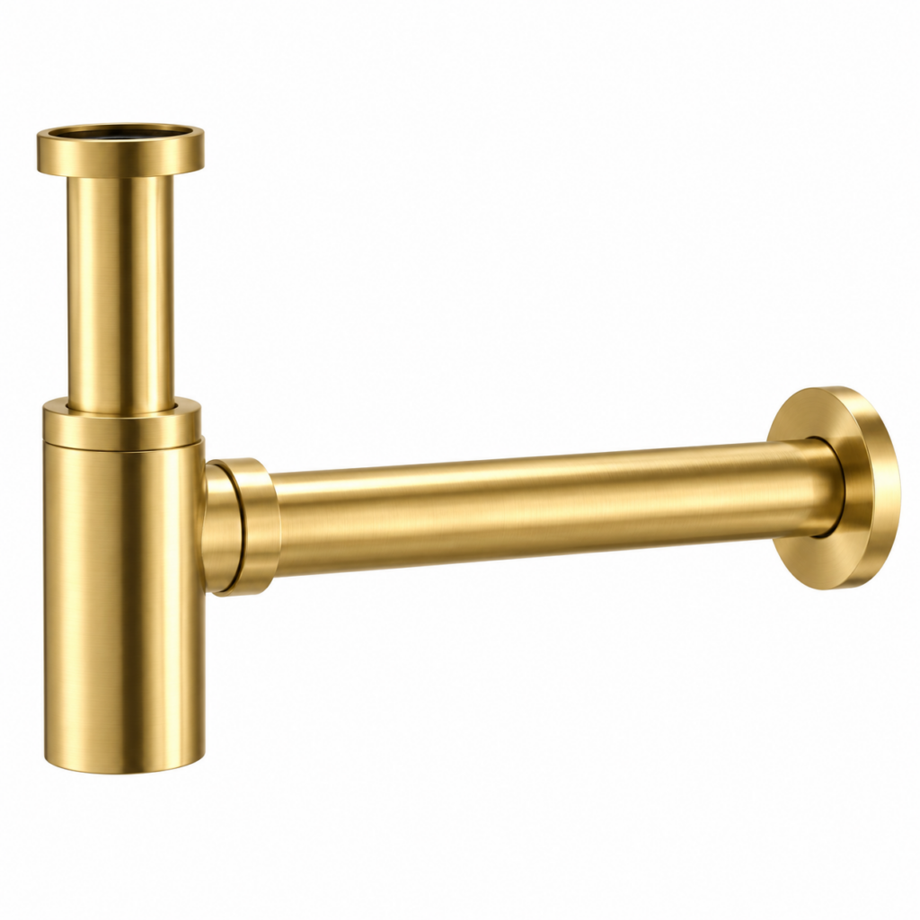 UNIFORMA sifon voor wastafel en fontein geborsteld goud PVD